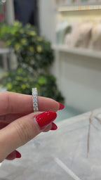 Orta Boy Taşlı Mozanit Tamtur Yüzük