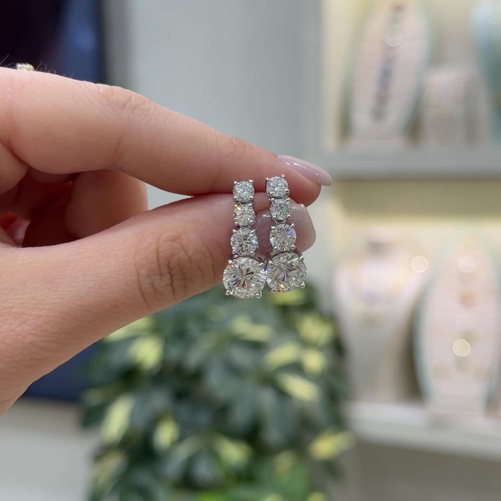 Dört Taşlı Sıralı Küpe