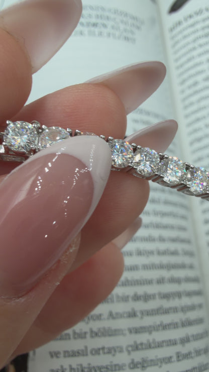 Dört mm Mozanit Suyolu Bileklik