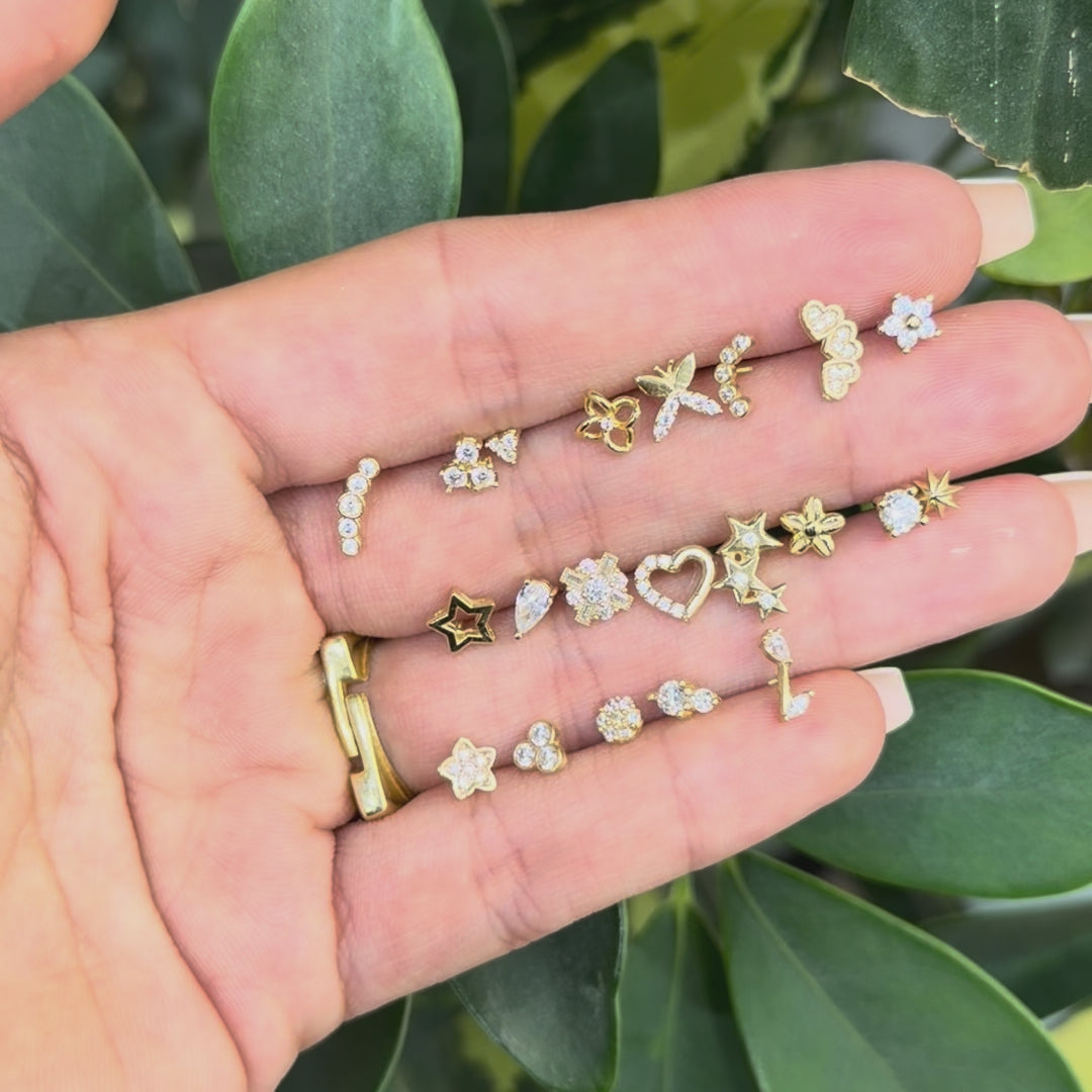14K Çiçek Piercing