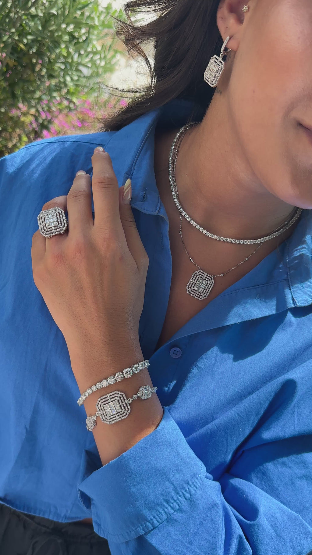 Mozanit Taşlı Süzme Suyolu Bileklik