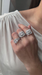 Baget Taşlı Kare Yüzük