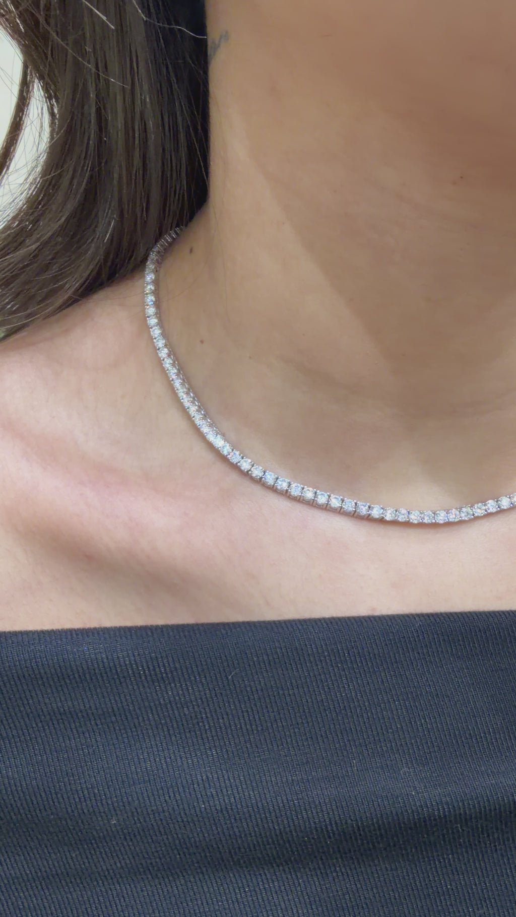 Üç mm Mozanit Suyolu Kolye