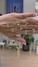 Minimal Bombeli Harf Kolye