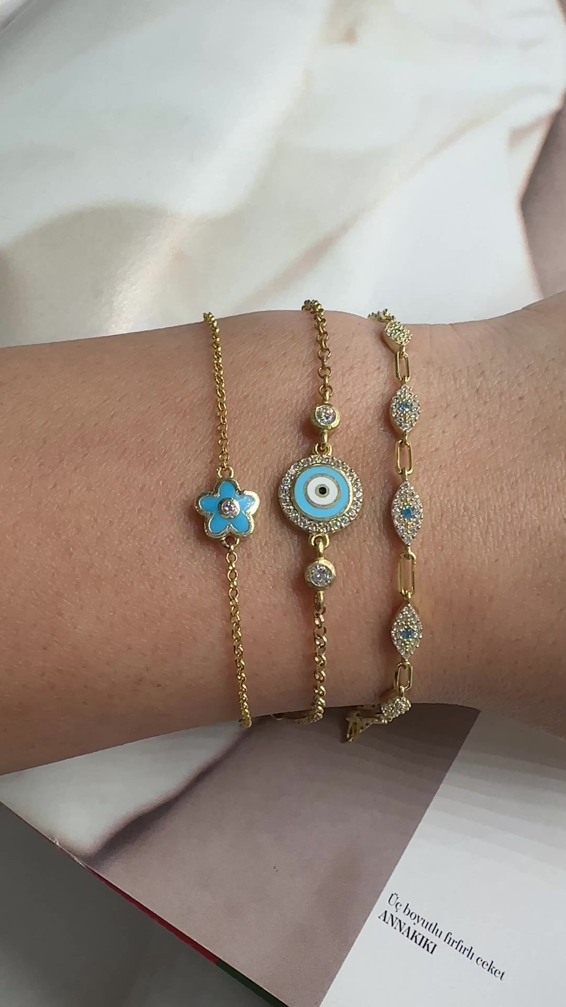 Mavi Taş Göz Bileklik