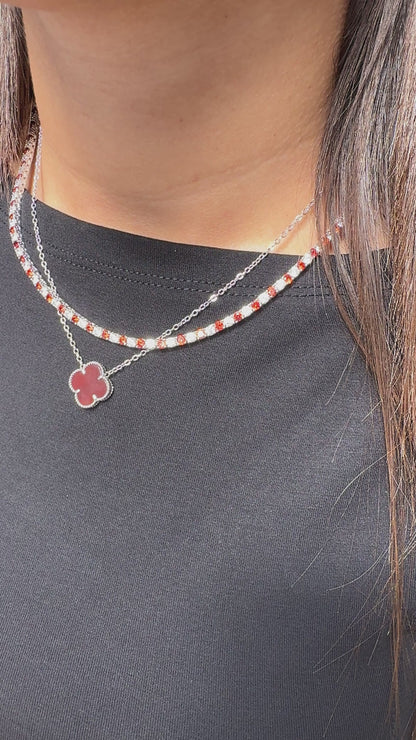 Üç mm Garnet Taşlı Suyolu Kolye