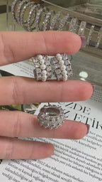 Taşlı Vintage Kıkırdak Küpesi