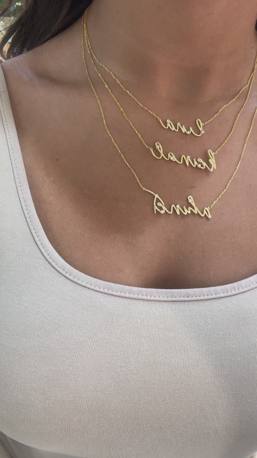 Taşlı Kişiye Özel İsim Kolye