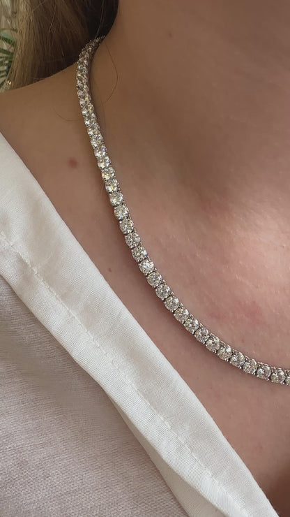 Four mm Moissanite Waterway Necklace