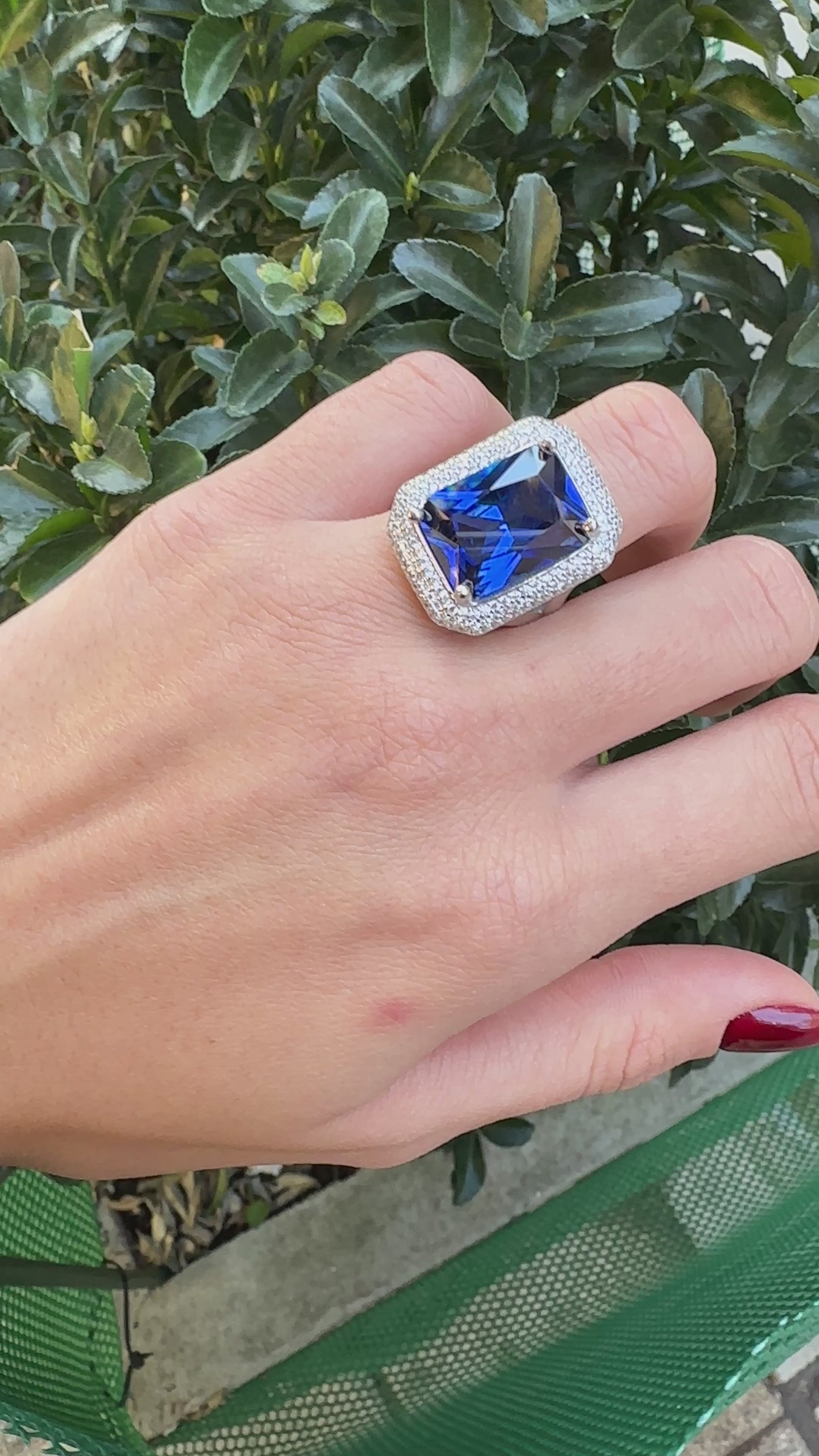 Lacivert Dikdörtgen Yüzük