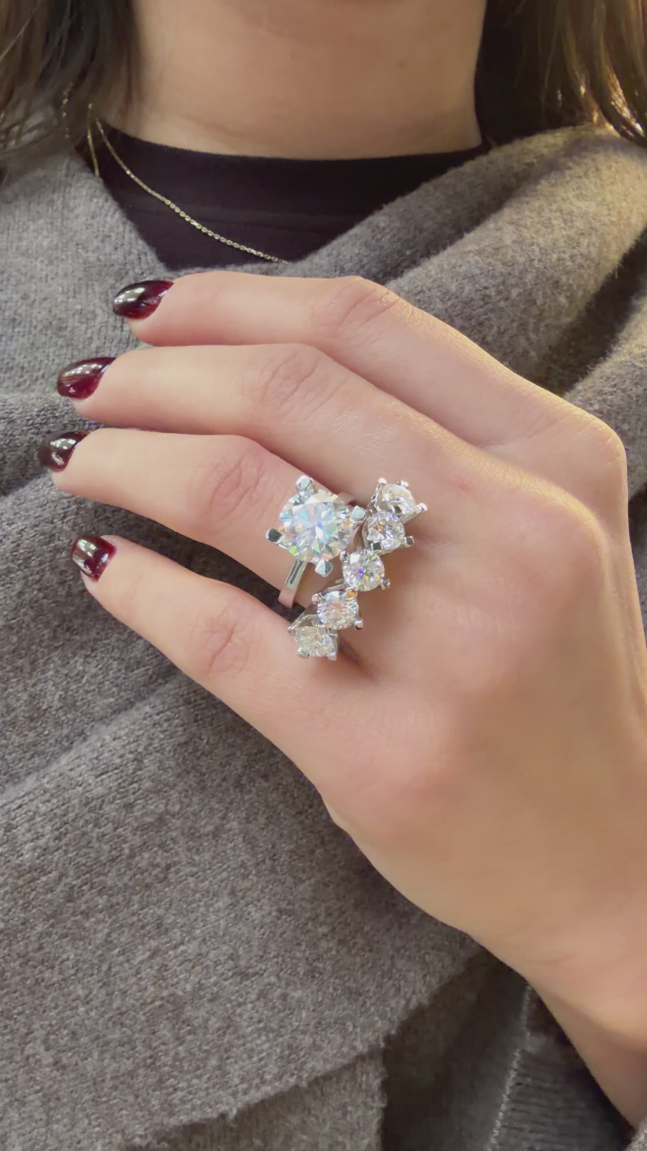 Dört Karat Mozanit Tektaş Yüzük