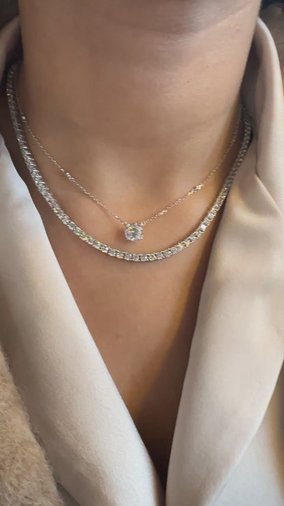 Three mm Moissanite Waterway Necklace