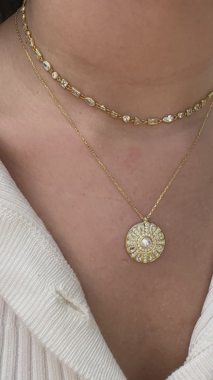 Pearl Vintage Taşlı Kolye