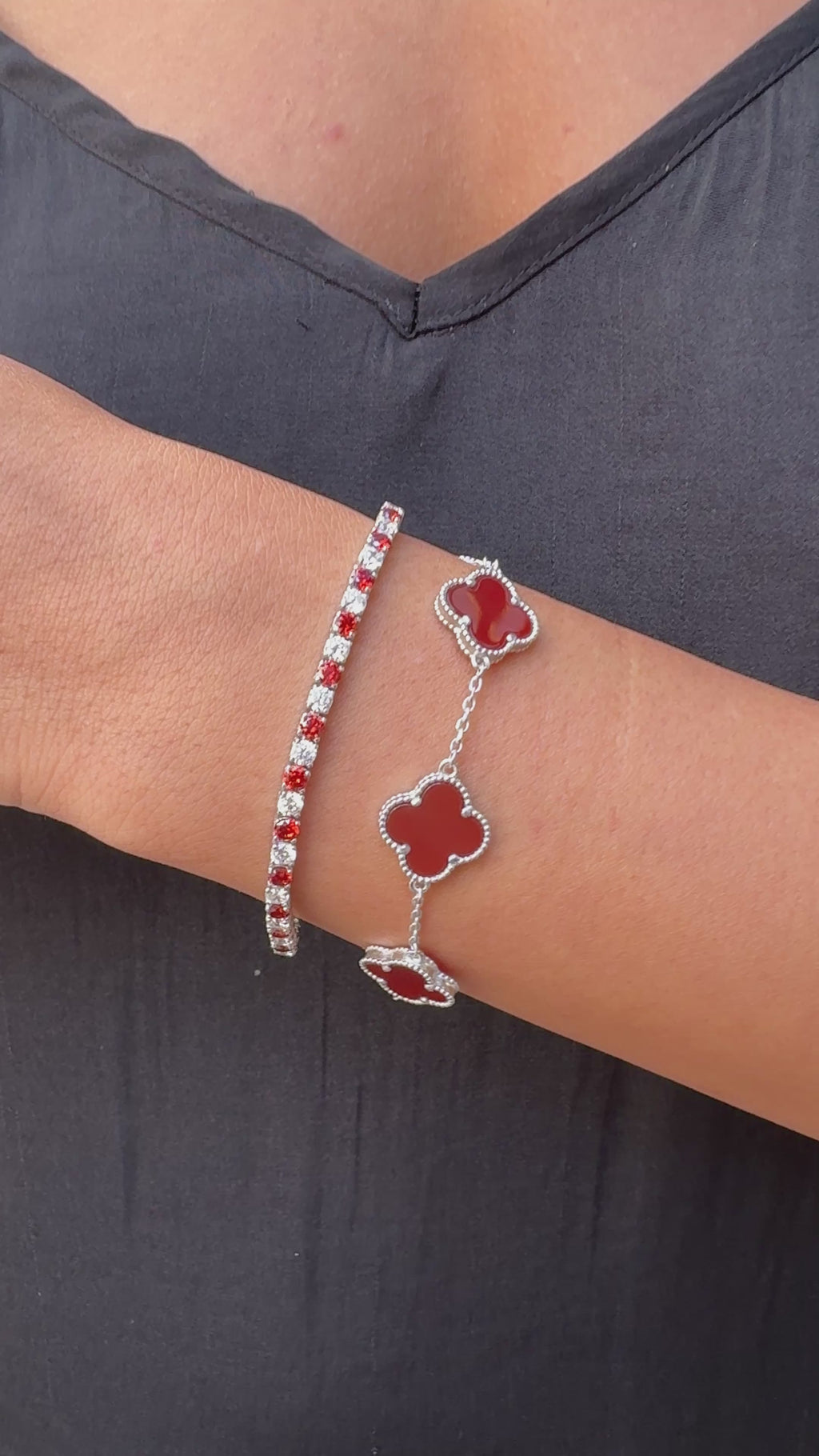 Üç Mm Garnet Taşlı Suyolu Bileklik