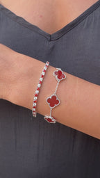 Üç Mm Garnet Taşlı Suyolu Bileklik