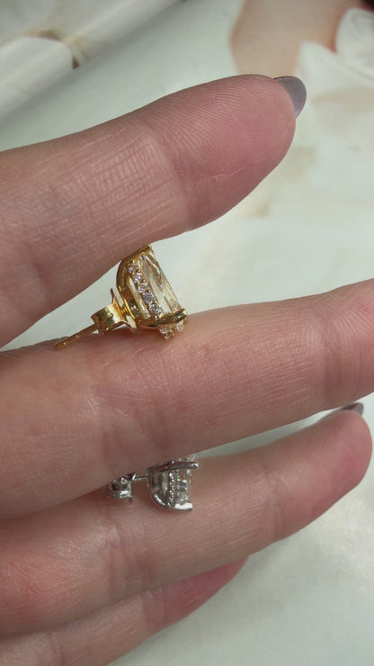 Taşlı Montür G-Color Damla Küpe