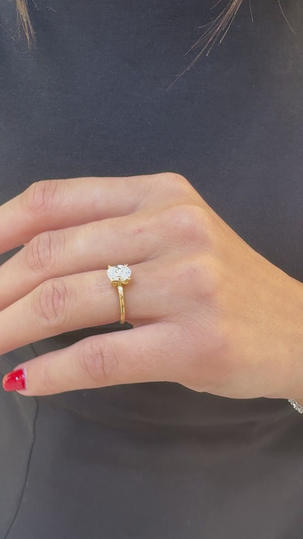 0.75 Karat Oval Yüzük