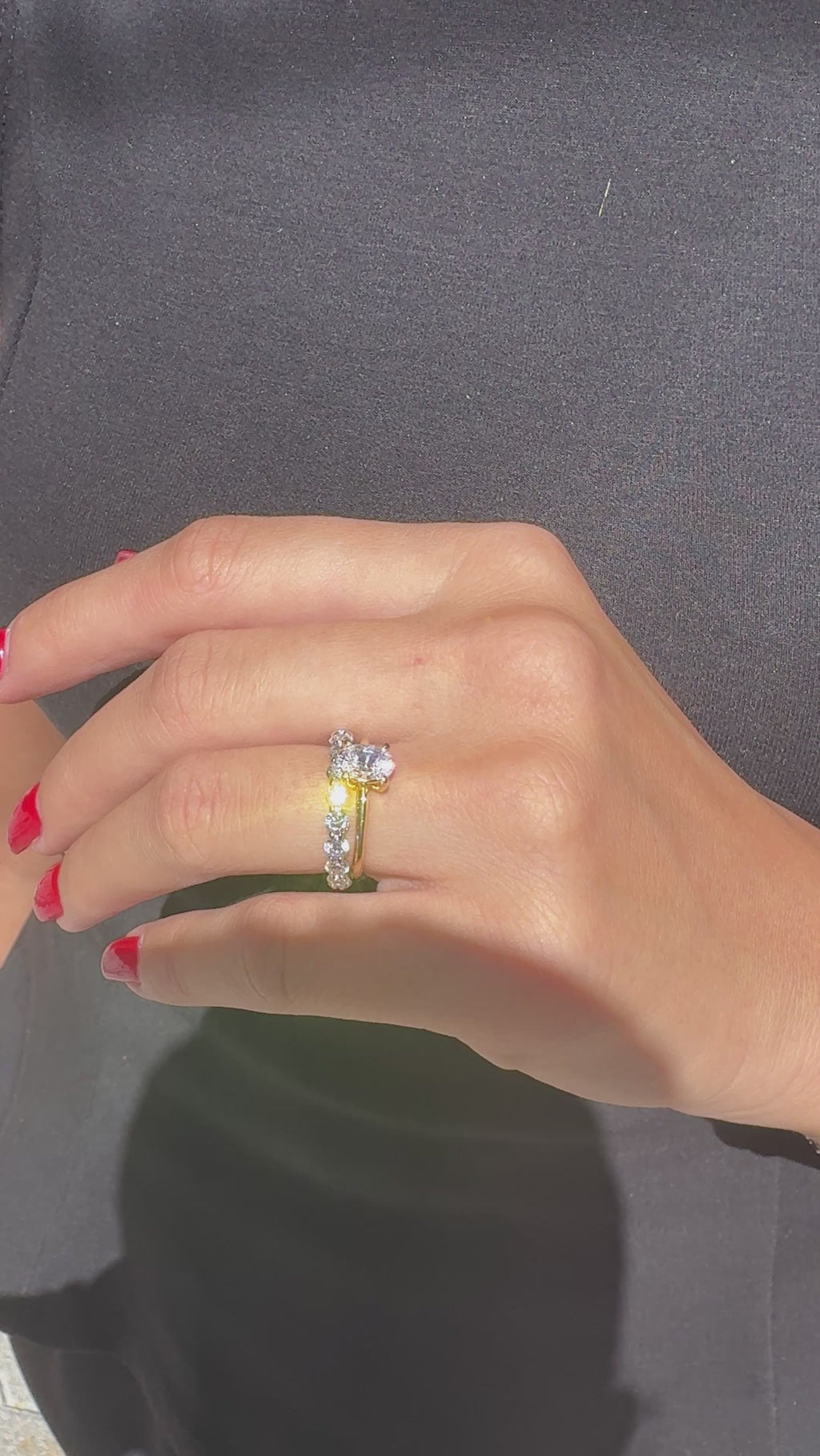 0.75 Karat Oval Yüzük