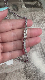 İki buçuk mm Fuşya Taşlı Suyolu Kolye