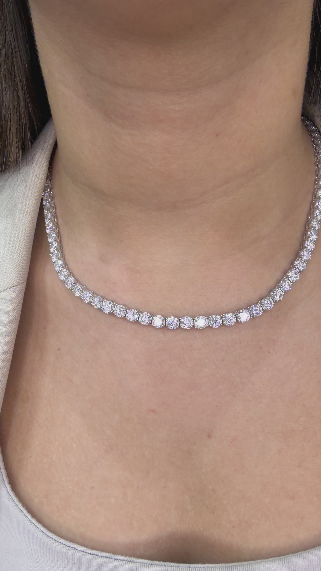 Five mm Moissanite Tennis Necklace