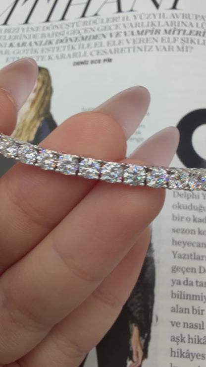 Üç Buçuk mm Mozanit Suyolu Bileklik