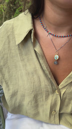 Turkuaz Taşlı Tasarım Kolye