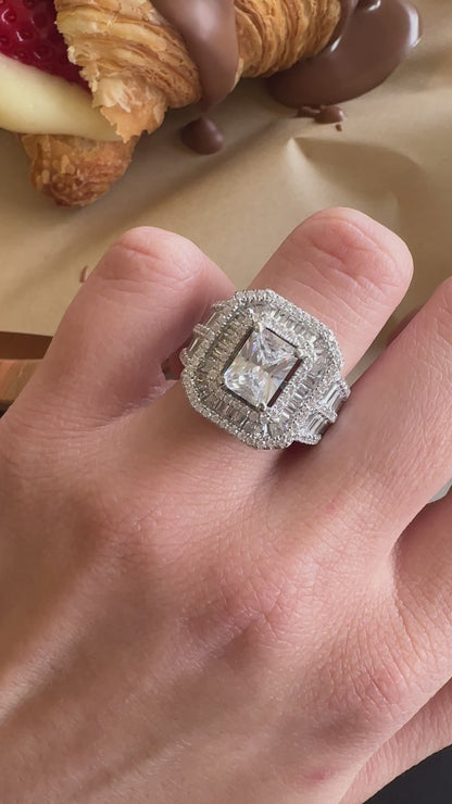 Ring with Baguette Stone Edges