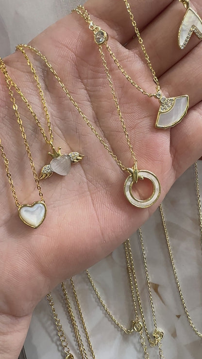 Heart Tiny Stone Necklace