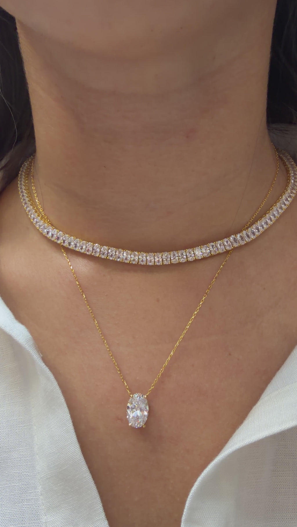 14K Taşlı Montür Mozanit Kolye