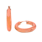 Three and a half cm Domed Hoop Earrings