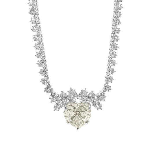 Moissanite Heart Detail Necklace