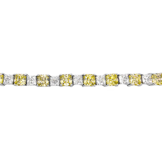 Big Small Square Yellow Stone Waterway Bracelet