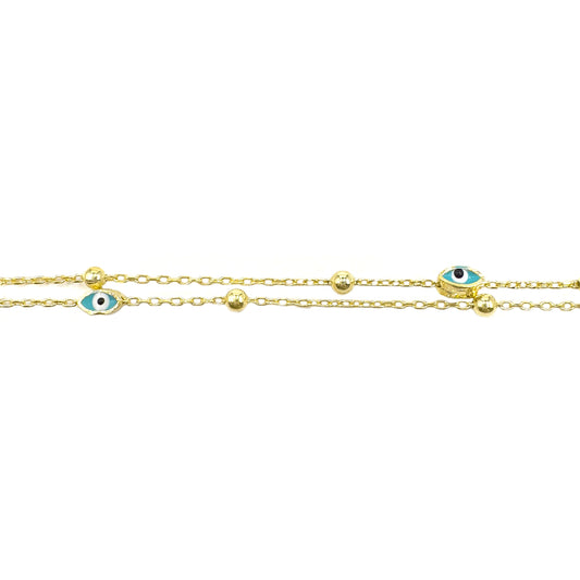 Double Chain Enamel Eye Anklet