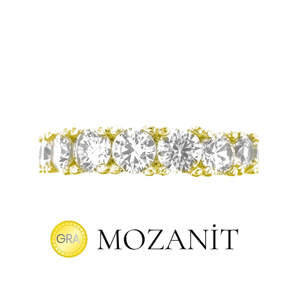 Medium Size Stone Moissanite Eternity Ring