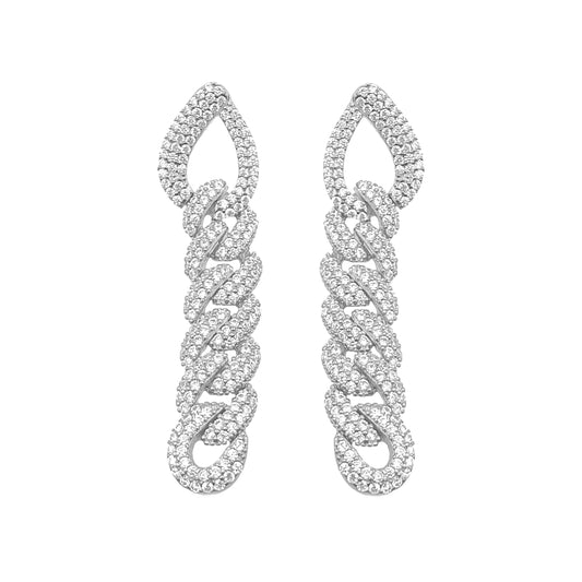 Stone Chain Model Earrings