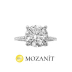 İki Karat Mozanit Kolu Taşlı Tektaş Yüzük