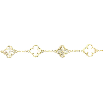 Laser Cut Mother of Pearl Clover Bracelet 