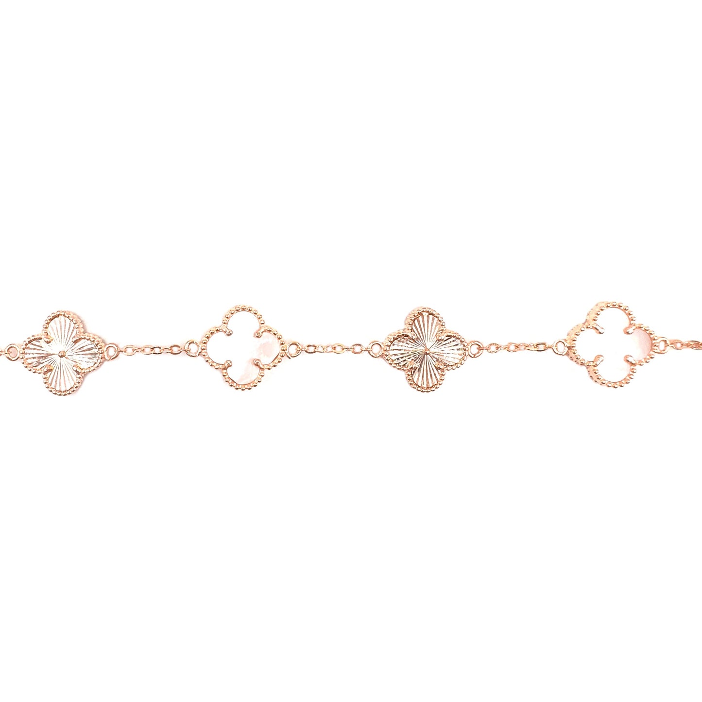 Laser Cut Mother of Pearl Clover Bracelet 