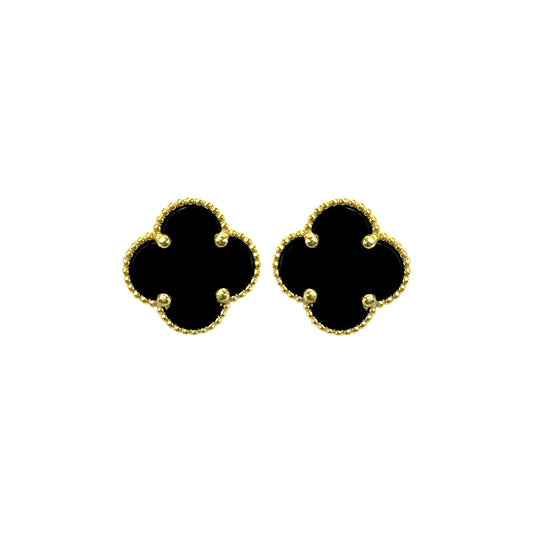 Clover Black Earring