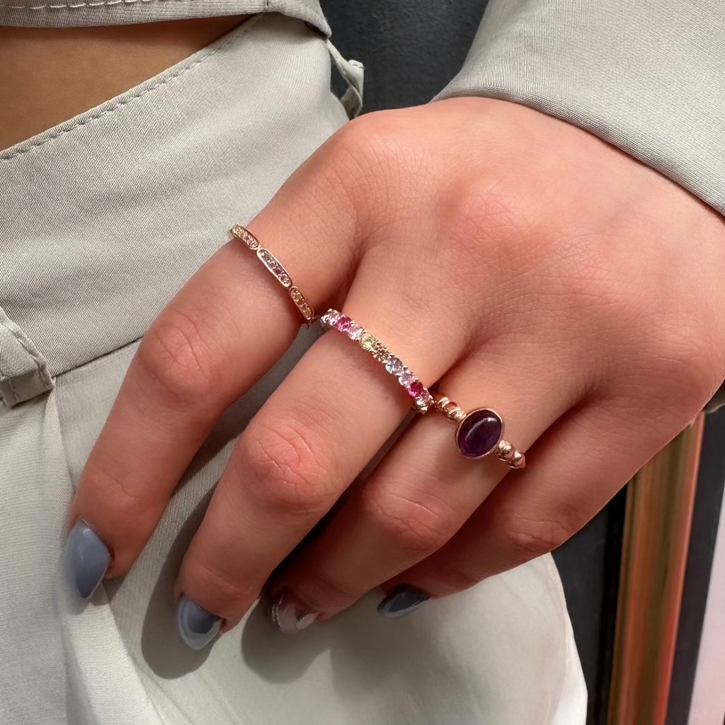 Ametist Doğal Taş Yüzük