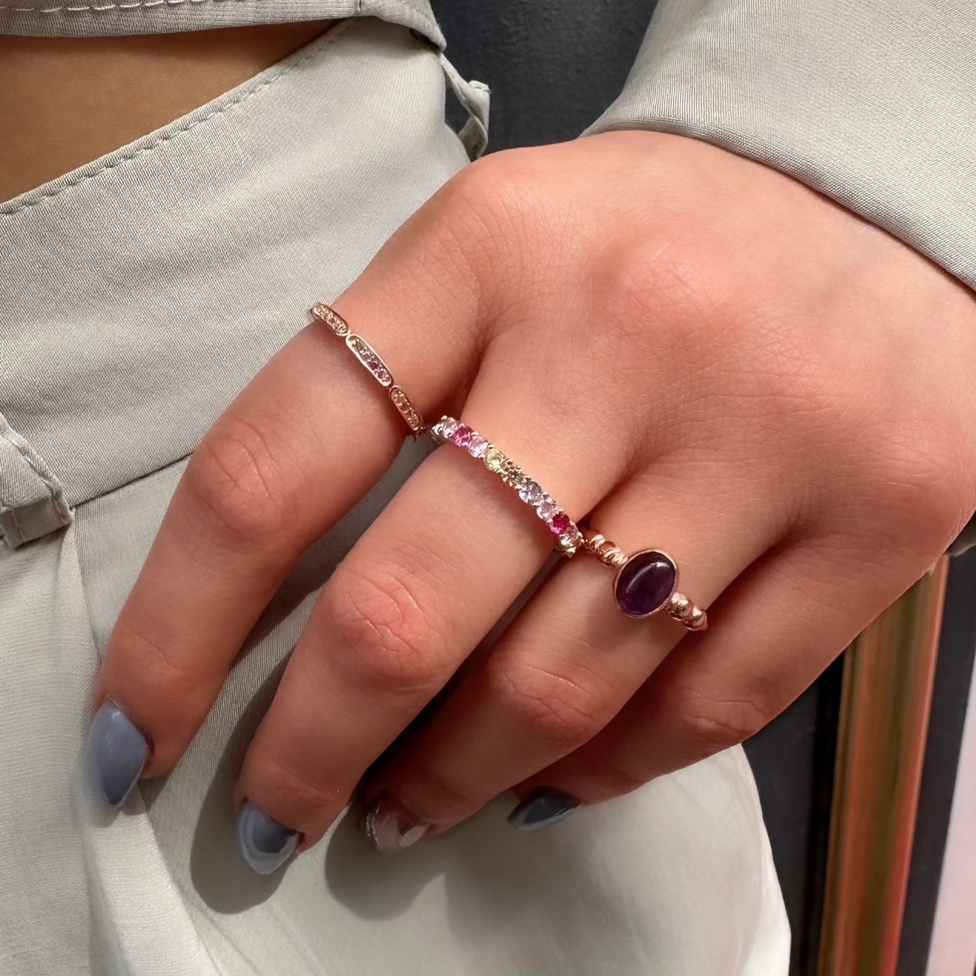 Ametist Doğal Taş Yüzük