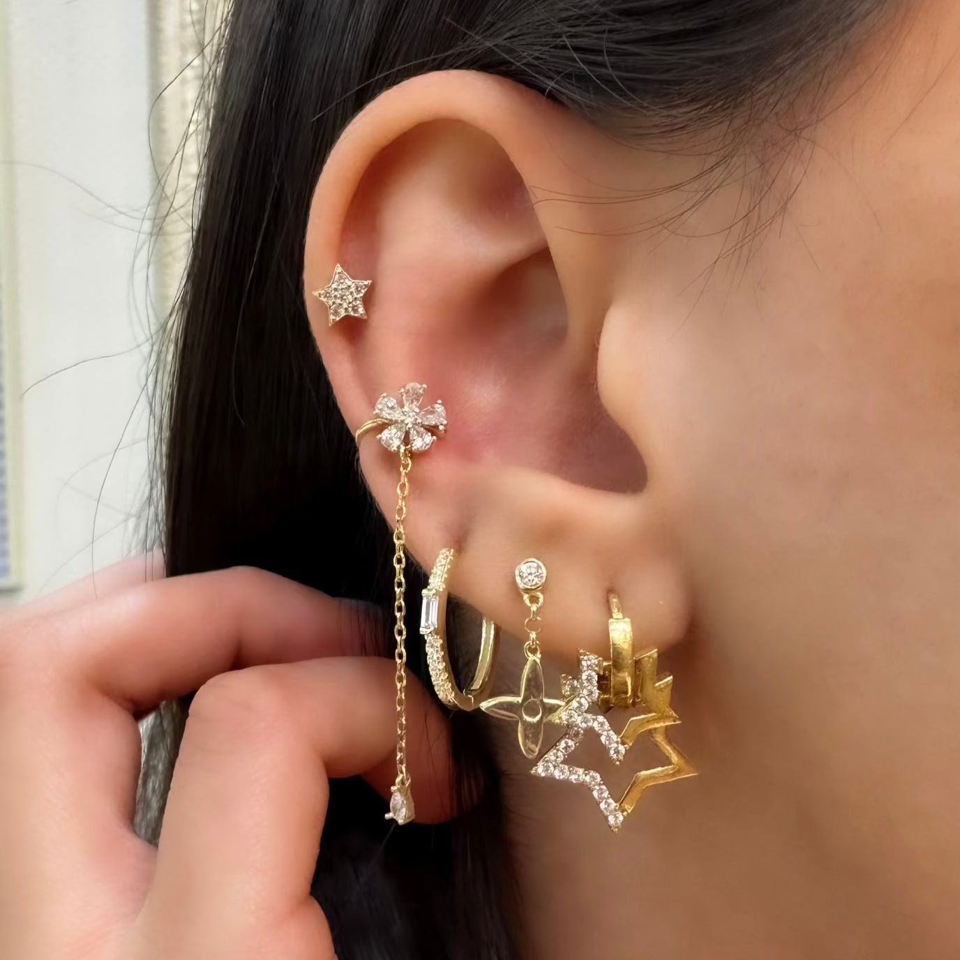 Taşlı Yıldız Piercing