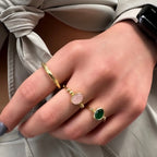 Rosa Quarz-Naturstein-Ring