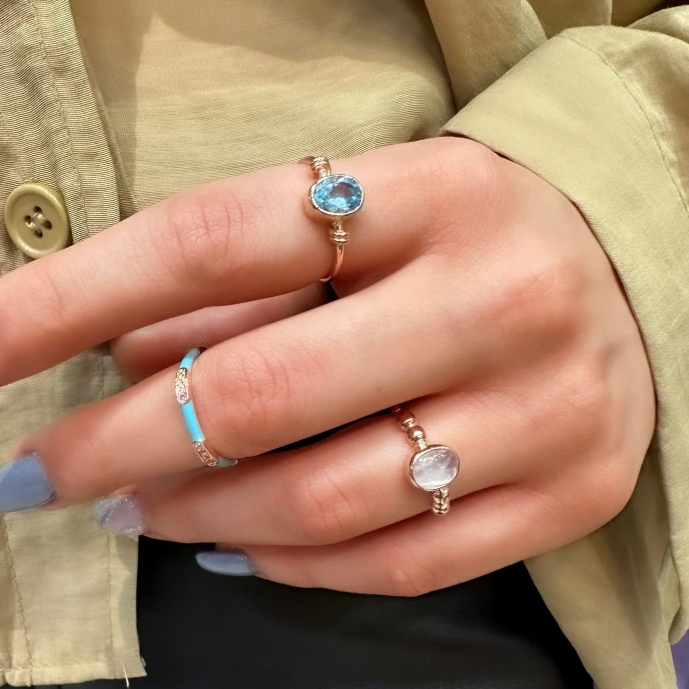 Kristal Kuvars Doğal Taş Yüzük