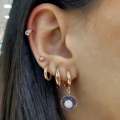 Oval Taşlı Piercing