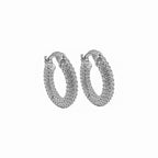 Küçük Boy Çok Sıralı Taşlı Küpe