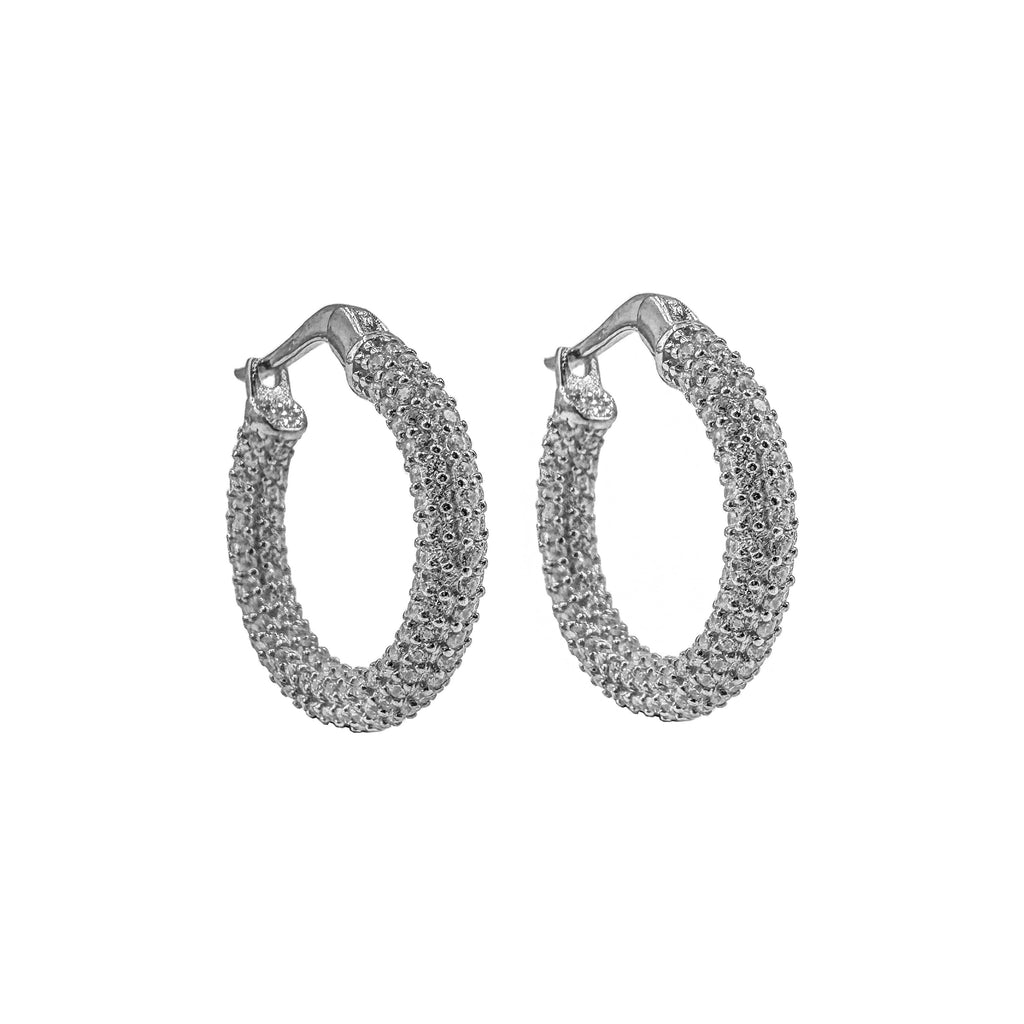 Medium Size Row Stone Earrings