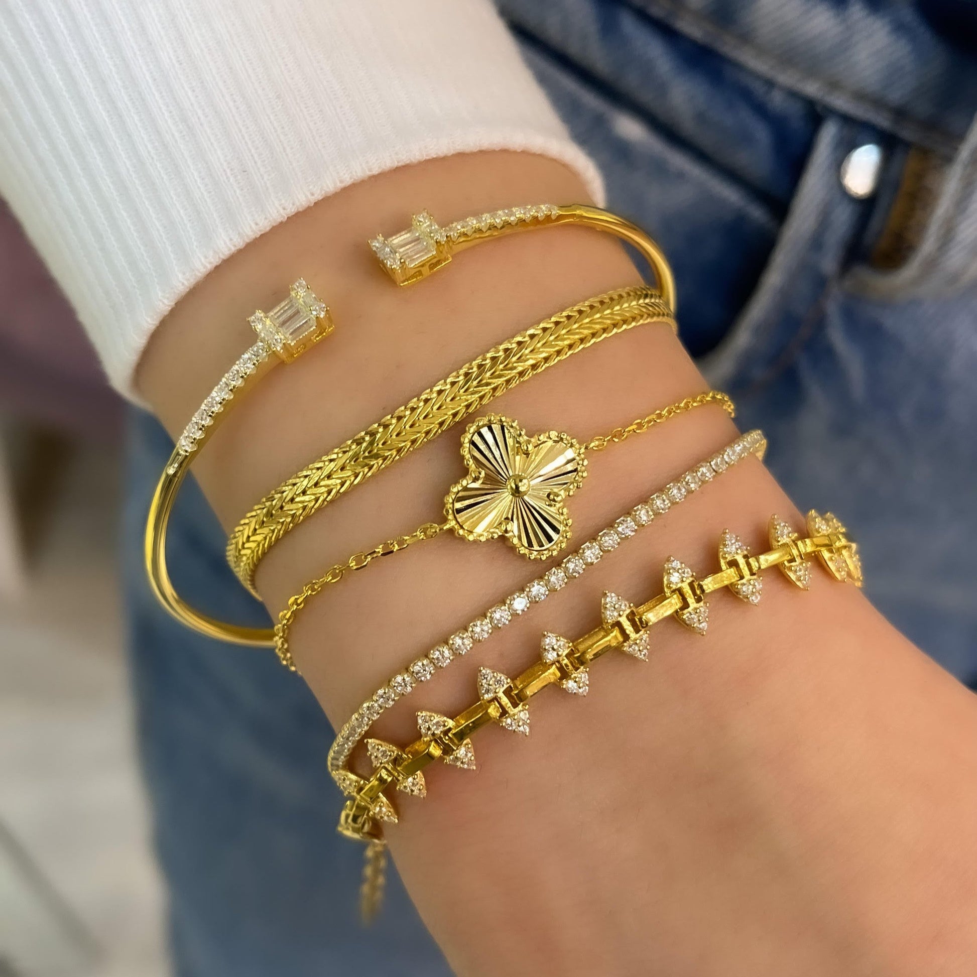 Yonca Bileklik Mineralist Gümüş