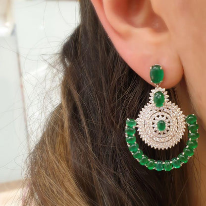 Emerald Green Evening Dress Earrings